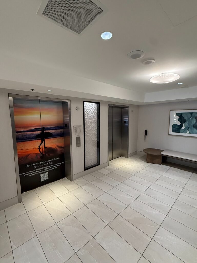Elevator door wrap large format print