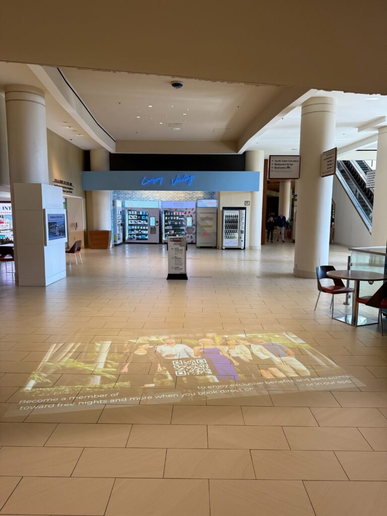 Floor projection mapping retail signage
