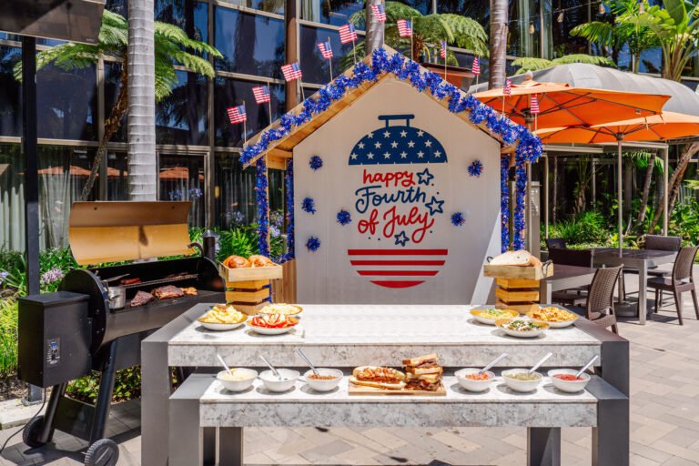 Fourth of July event backdrop illustration