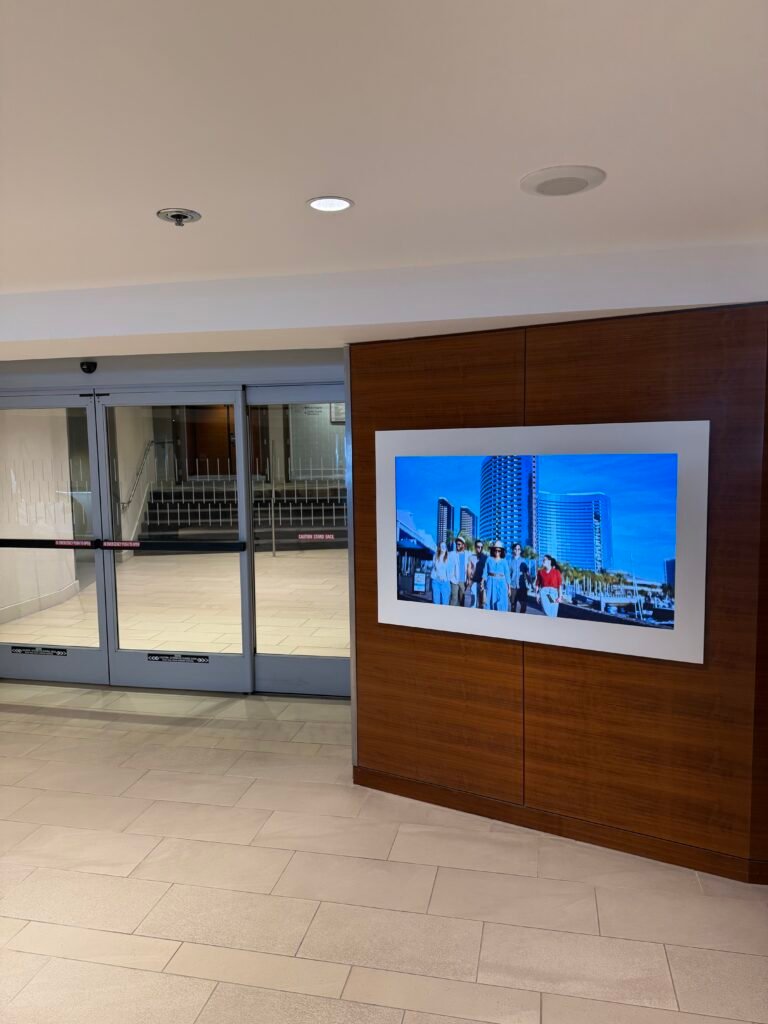 Large format lobby cityscape screen