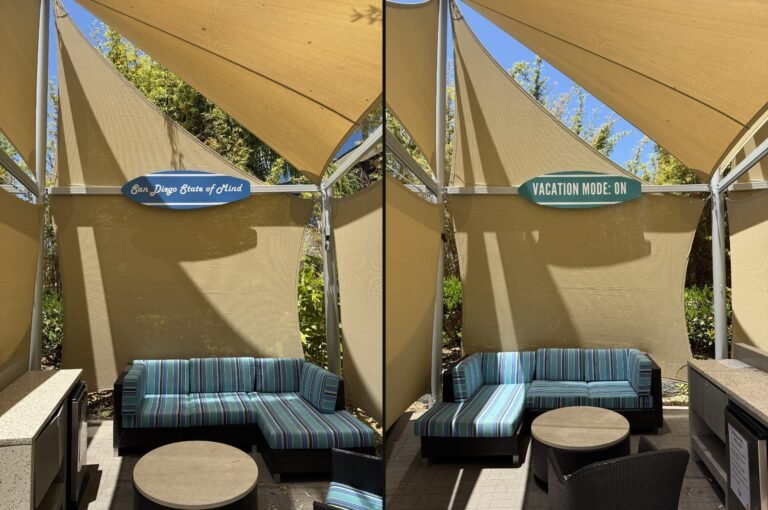 San Diego vacation mode cabana surfboard signs